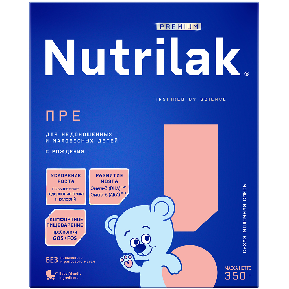 Изображение товара Nutrilak premium пре сухая молочная смесь для недоношенных и маловесных детей 350 г