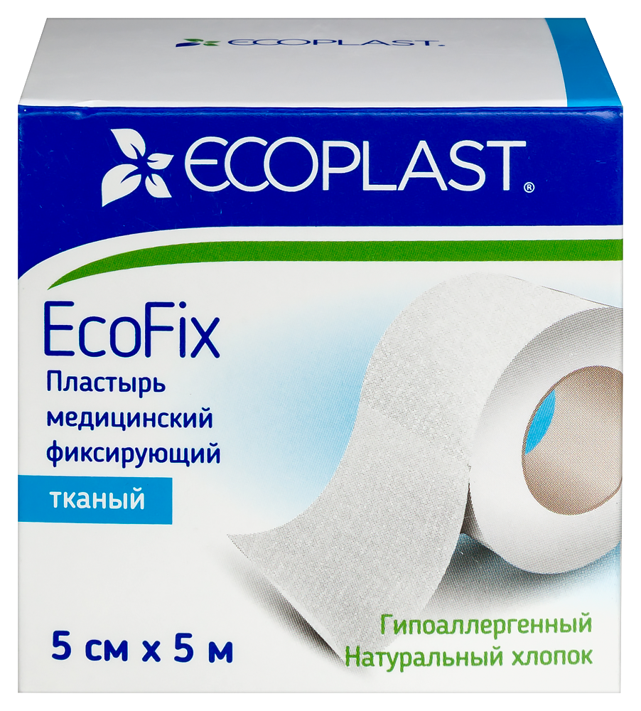Изображение товара Ecoplast пластырь медицинский фиксирующий тканевый ecofix 5x5