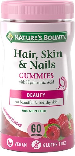 Изображение товара Нэйчес баунти волосы кожа ногти 60 шт. Гаммис - пастилки жевательные по 2,5