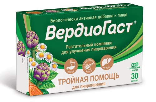 Изображение товара Вердиогаст растительный комплекс для улучшения пищеварения 30 шт. капсулы массой 350 мг
