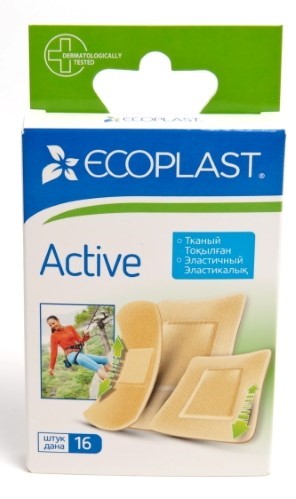 Изображение товара Ecoplast пластырь медицинский тканый (набор) active 16 шт.