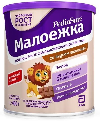Изображение товара Питательный продукт Pediasure малоежка 400 гр шоколад для детей с недостаточным питанием