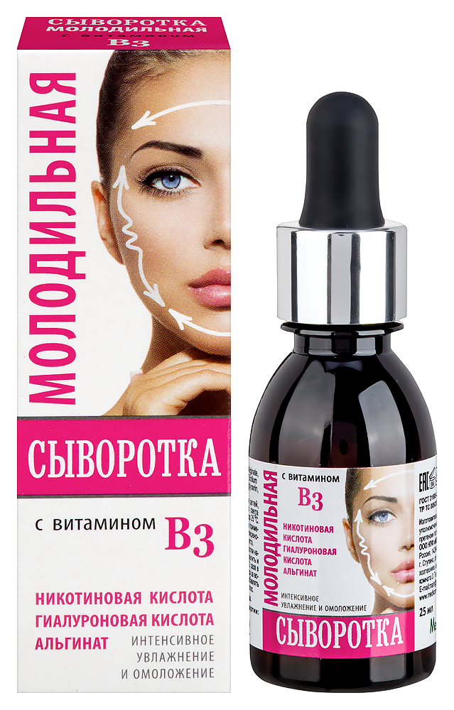 Изображение товара Молодильная сыворотка с витамином B3 для лица и волос 25 мл