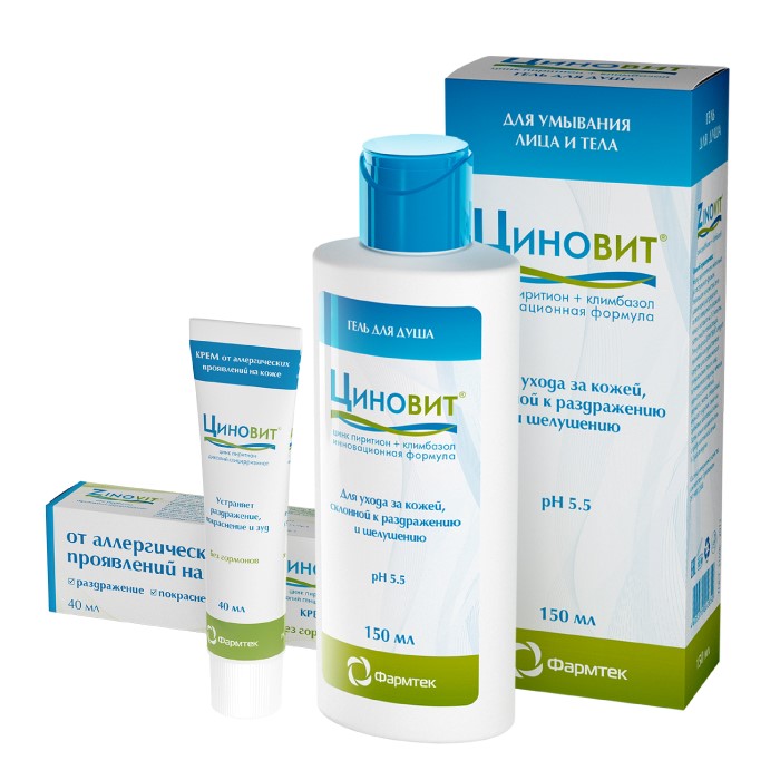 Изображение товара Набор ЦИНОВИТ КРЕМ 40МЛ + ГЕЛЬ ДЛЯ ДУША 150МЛ со скидкой