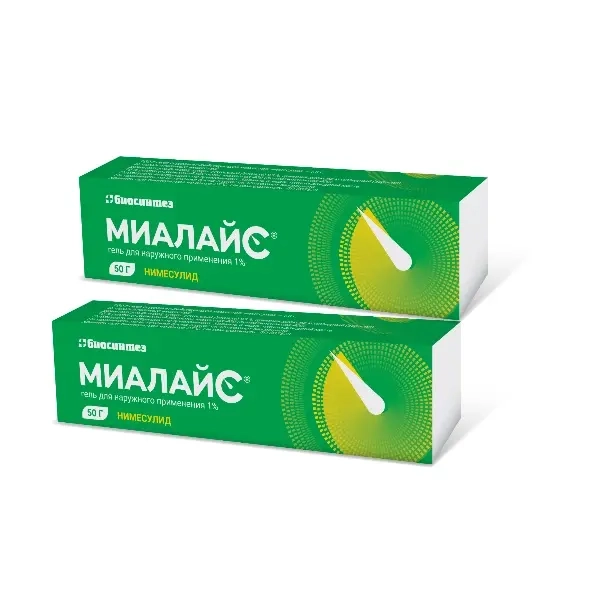 Изображение товара Набор из 2 уп. Миалайс 1% 50 гр гель Изображение товара Набор из 2 уп. Миалайс 1% 50 гр гель