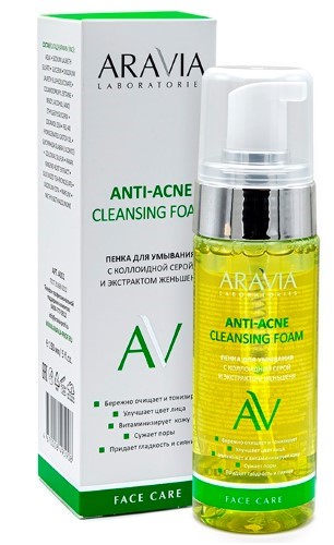 Изображение товара Пенка для умывания Aravia laboratories anti-acne с серой и женьшенем 150 мл