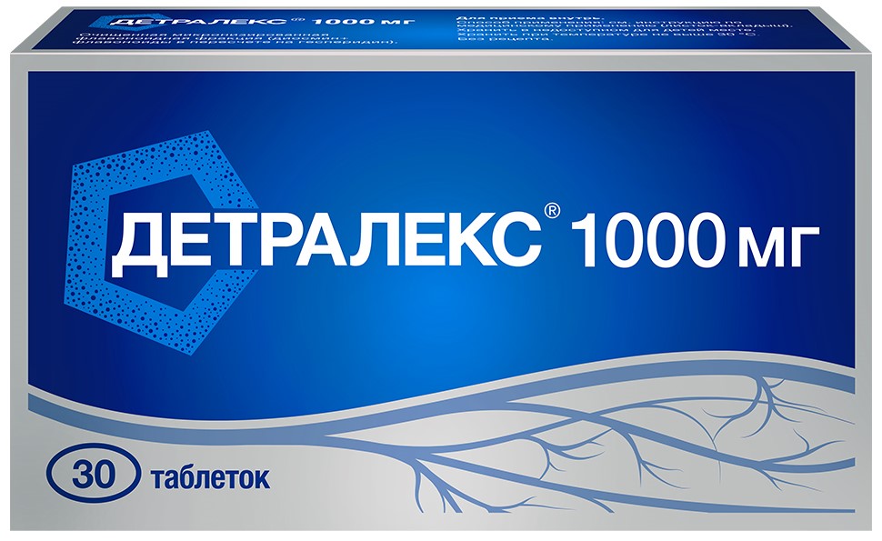 Детралекс 1000 мг 30 шт. таблетки, покрытые пленочной оболочкой инструкция по применению