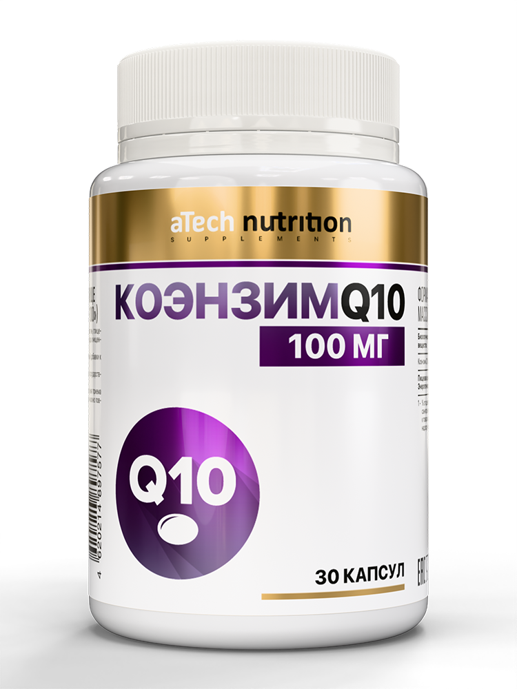 Изображение товара Atech Nutrition Коэнзим Q10-100 30 капсул по 700 мг для энергии и сердца