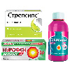 Купить Набор Strepsils с Лимоном (без сахара) №24 + Gaviscon Двойное действие, суспензия 300мл + Nurofen Экспресс капсулы 200мг №24 цена