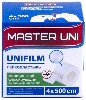 Купить Лейкопластырь master uni unifilm медицинский фиксирующий на полимерной основе 4x500 см цена