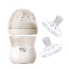 Купить Набор «ROXY-KIDS: бутылочка для кормления с широким горлом силиконовая соска размер s 0+ 120 мл/слоновая кость + соска силиконов цена