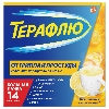 Купить Терафлю от гриппа и простуды 325 мг + 10 мг + 20 мг + 50 мг порошок для приготовления раствора пакет 14 шт. вкус лимон цена