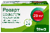 Розарт 20 мг 90 шт. таблетки, покрытые пленочной оболочкой