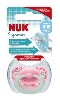Купить Nuk соска-пустышка ортодонтической формы из силикона signature 6-18 м/с контейнером/цветочки цена