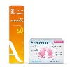 Купить Набор солнцезащитный крем экстра-защита ACHROMIN sun-blocking SPF50 250 мл + ЛОТОСОНИК таблетки №10 со скидкой цена