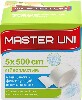 Купить Лейкопластырь master uni unipore медицинский фиксирующий на нетканой основе 5x500 см цена