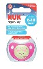 Купить Nuk соска-пустышка ортодонтической формы из силикона night&day 6-18 м/с контейнером/мышка цена