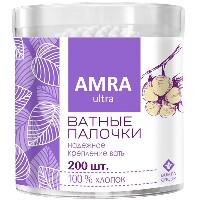 Изображение товара Amra ватные палочки в банке 200 шт.