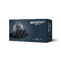Изображение товара Перчатки смотровые benovy нитриловые нестерильные неопудренные текстурированные на пальцах хлорированные l 50 пар/черный