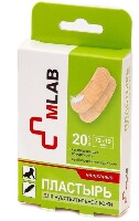 Mlab пластырь медицинский стерильный бактерицидный с антисептиком на нетканной основе 19х72 мм 20 шт./для чувствительной кожи
