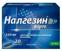 Налгезин форте 550 мг 20 шт. таблетки, покрытые пленочной оболочкой
