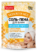 Изображение товара Fito косметик народные рецепты соль-пена для ванн увлажнение и питание молоко и мед 200 гр