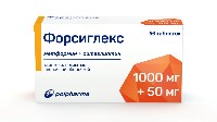 Форсиглекс 1000 мг + 50 мг 56 шт. таблетки, покрытые пленочной оболочкой