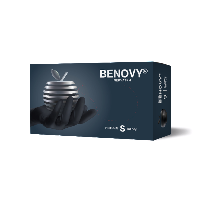 Изображение товара Перчатки смотровые benovy нитриловые нестерильные неопудренные текстурированные на пальцах хлорированные s 50 пар/черный