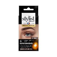 Изображение товара Stylist color pro крем-краска для бровей и ресниц ламинирующая кератиновая 2 мл+эмульсия проявляющая 3% 2 мл тон коричневый/набор