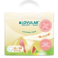 Lovular трусики-подгузники детские солнечная серия 12-17 кг 38 шт./ xl