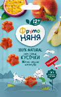 Изображение товара Фрутоняня фруктовые кусочки из яблок персиков и маракуйи 15 гр