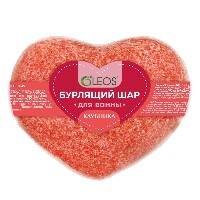 Изображение товара Oleos шар бурлящий для ванн клубника 125 гр/сердце