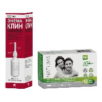 Изображение товара Набор при запоре и нарушениях стула - Энема клин раствор ректальный + Natuma бактофлор форте со скидкой