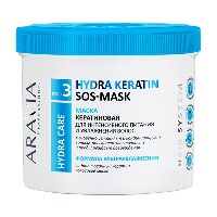 Aravia professional маска кератиновая для интенсивного питание и увлажнения волос 550 мл