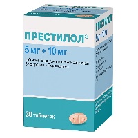 Изображение товара Престилол 5 мг + 10 мг 30 шт. таблетки, покрытые пленочной оболочкой