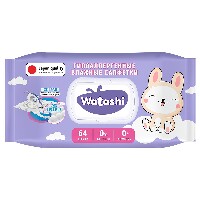 Изображение товара Watashi салфетки влажные для детей 0+ 64 шт.