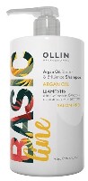 Ollin basic line шампунь для сияния и блеска с аргановым маслом 750 мл