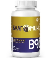 Изображение товара Благомин витамин в 9 (фолиевая кислота) 90 шт. капсулы массой 0,2 г