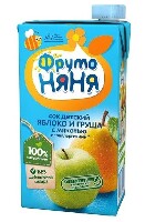 Изображение товара Фрутоняня сок из яблок и груш с мякотью гипоаллергенный 500 мл
