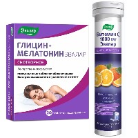 Изображение товара Набор ГЛИЦИН+МЕЛАТОНИН ЭВАЛАР таблетки подъязычные 20шт. + ВИТАМИН С 1000мг таблетки шипучие 20шт.