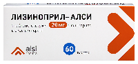 Изображение товара Лизиноприл-алси 20 мг 60 шт. таблетки