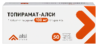 Изображение товара Топирамат-алси 100 мг 50 шт. таблетки, покрытые пленочной оболочкой