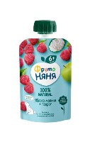 Изображение товара Фрутоняня пюре из яблок и малины с творогом 90 гр