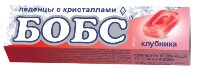 Изображение товара Бобс карамель леденцовая со вкусом клубники с мятными кристаллами 10 шт. леденцы массой 3,5 г