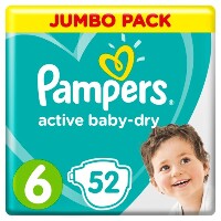 Pampers active baby-dry подгузники размер 6 52 шт.