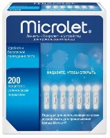 Изображение товара Ланцеты microlet для прокалывания пальца 200 шт.