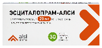 Изображение товара Эсциталопрам-алси 20 мг 30 шт. таблетки, покрытые пленочной оболочкой
