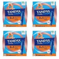 Изображение товара Набор из 4х Tampax тампоны compak pearl super plus с аппликатором 16 шт со скидкой