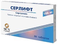 Серлифт 100 мг 28 шт. таблетки, покрытые пленочной оболочкой