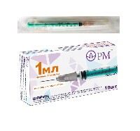 Изображение товара Шприц инсулиновый 1 мл 100 ин/ЕД c иглой 26g (0,45х12 мм) 10 шт./премьер -мед/